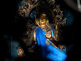 Kathmandu Swayambhunath 45 Statue Of Tara Behind Mesh